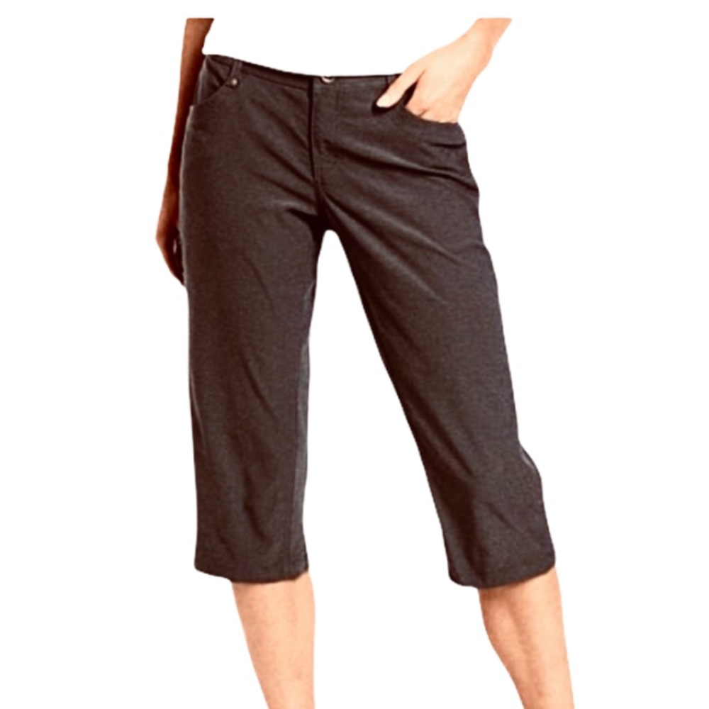 Style & Co. 6P Carpi Black Midrise Slit Leg Black
